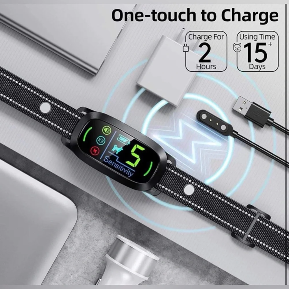 Dog Bark Collar, FAFAFROG Rechargeable Smart Barking Collar, Anti Barking Train - Picture 4 of 8